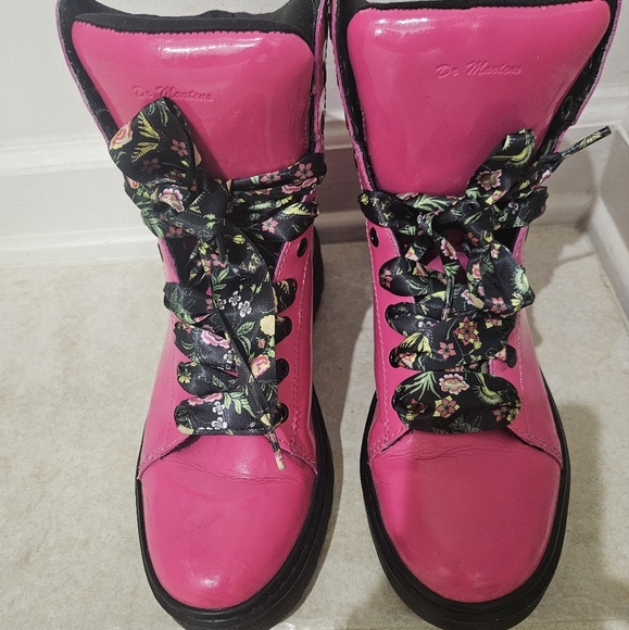 Rare Dr Martens Combat Boot Barbie Core Hot Pink Mix Style Womens US 9 EU 41 - Picture 2 of 15